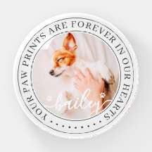 Pet Memorial Paw Prints Hearts Elegant Chic Photo
