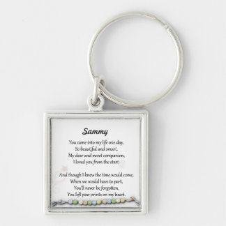 Pet memorial - Paw prints on my heart keychain
