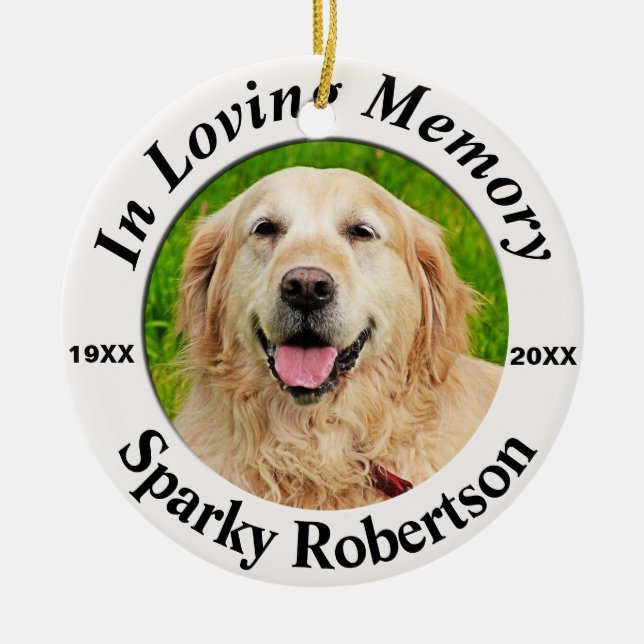 Pet Memorial Personalized Ceramic Ornament (Front)