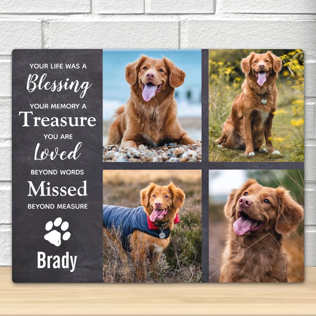 Pet Memorial Personalized Dog Photo Collage Plaque (Creator Uploaded)