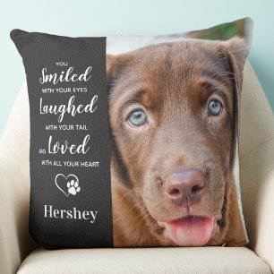 Pet Memorial Personalized Dog Sympathy Gift Photo Throw Pillow