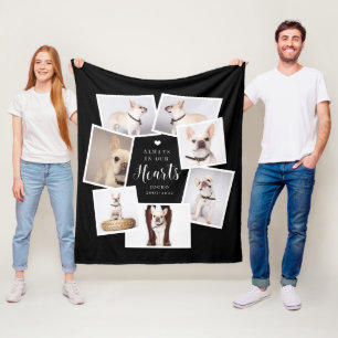 Pet Memorial Personalized Multi Photo Collage Fleece Blanket