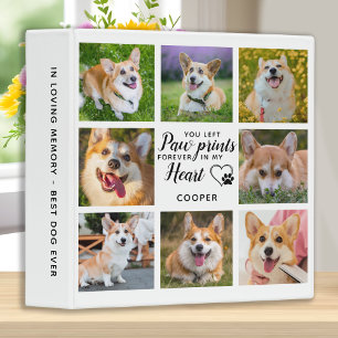Pet Memorial Personalized Paw Prints Scrapbook Binder