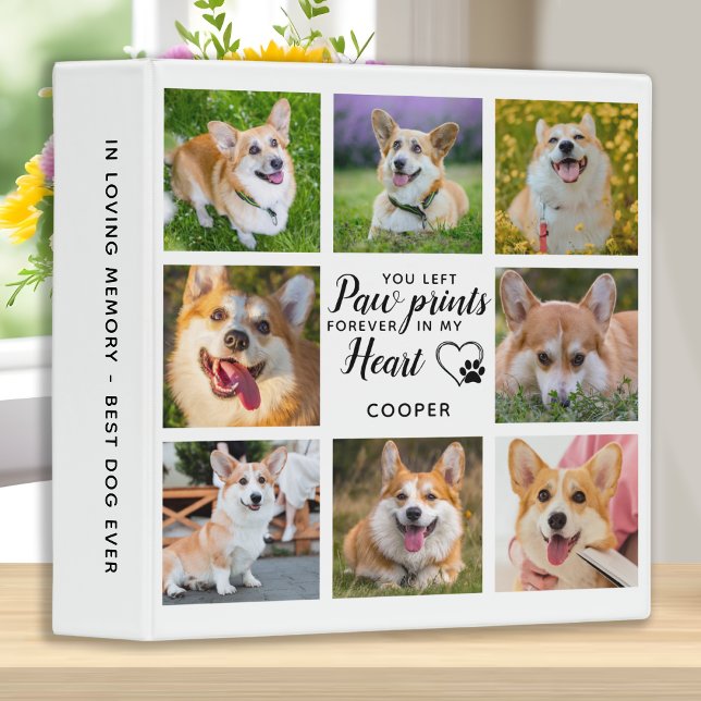 Pet Memorial Personalized Paw Prints Scrapbook Binder (Creator Uploaded)