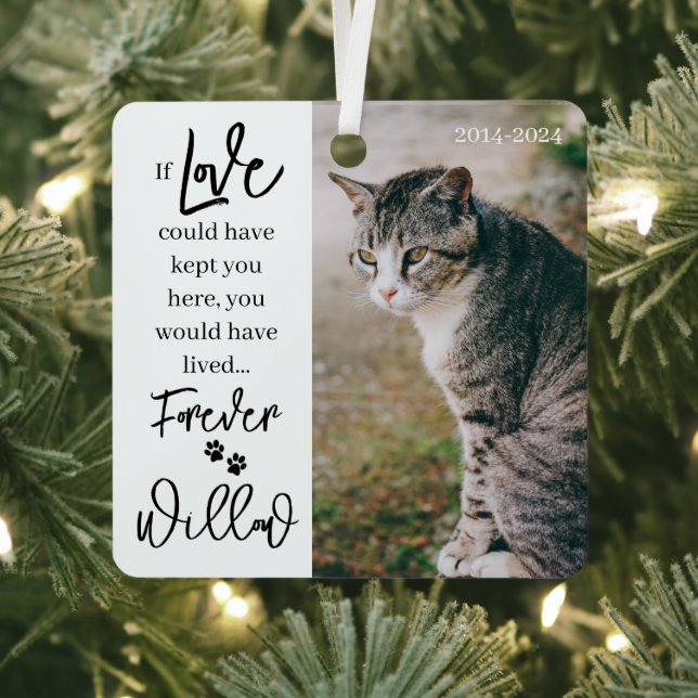 Pet Memorial - Personalized Pet Loss Photo Met Metal Ornament (Insitu)