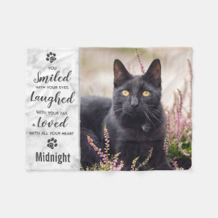 Pet Memorial Personalized Photo Cat Loss Keepsake  Fleece Blanket