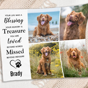 Pet Memorial Personalized Photo Collage Fleece Blanket