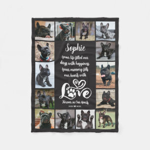 Pet Memorial Personalized Photo Collage Love Fleece Blanket