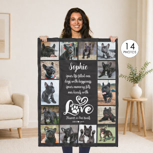 Pet Memorial Personalized Photo Collage Love Fleece Blanket