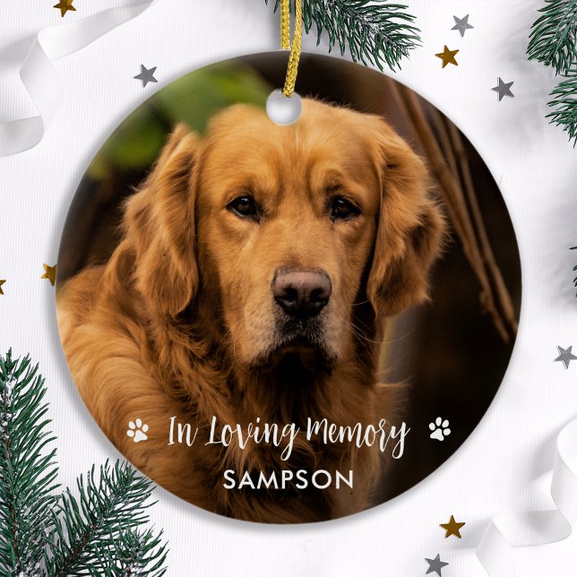 Pet Memorial Personalized Photo Loving Memory Dog Ceramic Ornament (Creator Uploaded)