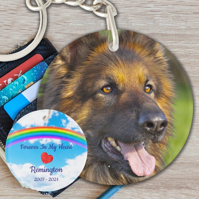 Pet Memorial Personalized Rainbow Bridge Dog Photo Keychain (Creator Uploaded)