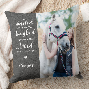 Pet Memorial Personalized Remembrance 2 Photo Throw Pillow