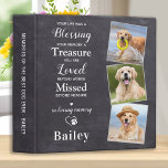Pet Memorial Pet Loss Gift Dog Memory Photo Album Binder<br><div class="desc">Celebrate your best friend with a custom 3 photo dog memorial photo album in a rustic grey slate design . This dog memorial photo scrapbook is the perfect gift for yourself, family or friends to honour those loved . This pet memorial dog photo album is also perfect for a cat...</div>