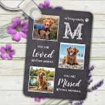 Pet Memorial Pet Loss Gift Personalized Dog Photo Keychain<br><div class="desc">Celebrate your best friend with a custom dog memorial photo collage keychain in a rustic chalkboard slate design. This unique pet memorial dog photo collage memorial keychain is the perfect gift for yourself, family or friends to honour those loved . Quote : " In Loving Memory ... You are loved...</div>