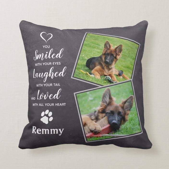 Pet Memorial Pet Loss Quote Sympathy Dog Photo Throw Pillow Zazzle.ca