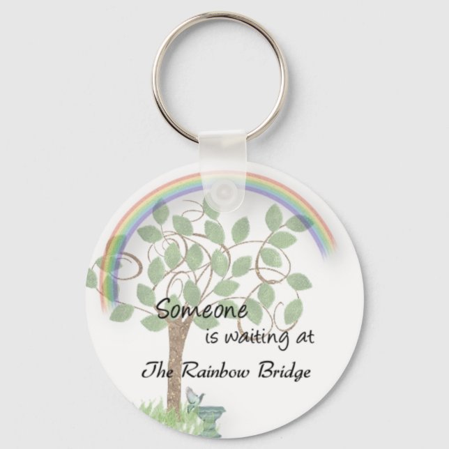 Pet memorial, pet loss sympathy keychain Waiting (Front)