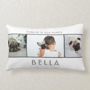 Pet Memorial Photo Collage Keepsake Lumbar Pillow