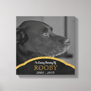 Pet Memorial Photo Custom Personalized Name Canvas Print