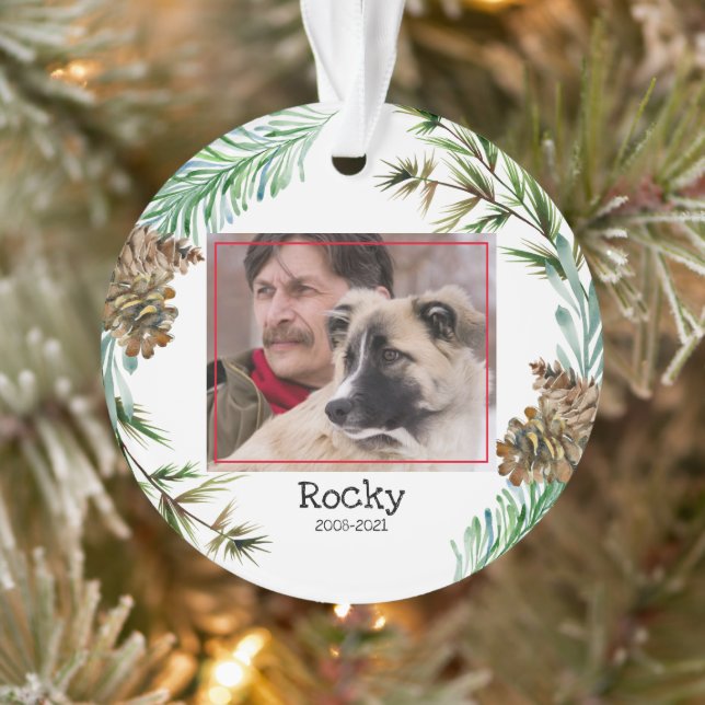 Pet Memorial Photo Ornement de Noël (Arbre)