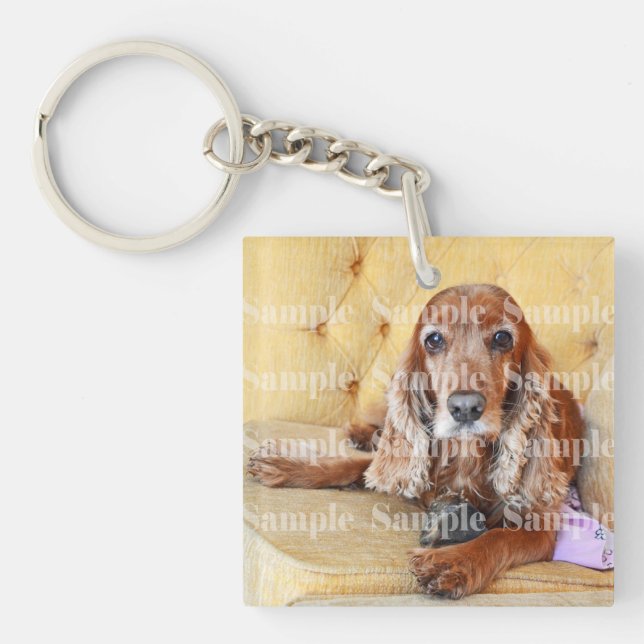 Pet memorial photo PERSONALIZE Keychain (Front)