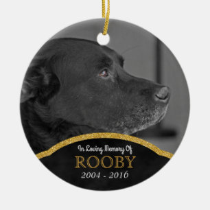 Pet Memorial Photo Personalized Dog Condolence Ceramic Ornament