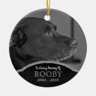 Pet Memorial Photo Personalized Dog Condolence Ceramic Ornament