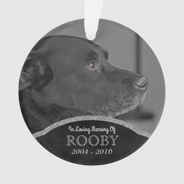 Pet Memorial Photo Personalized Name Christmas Ornament (Front)