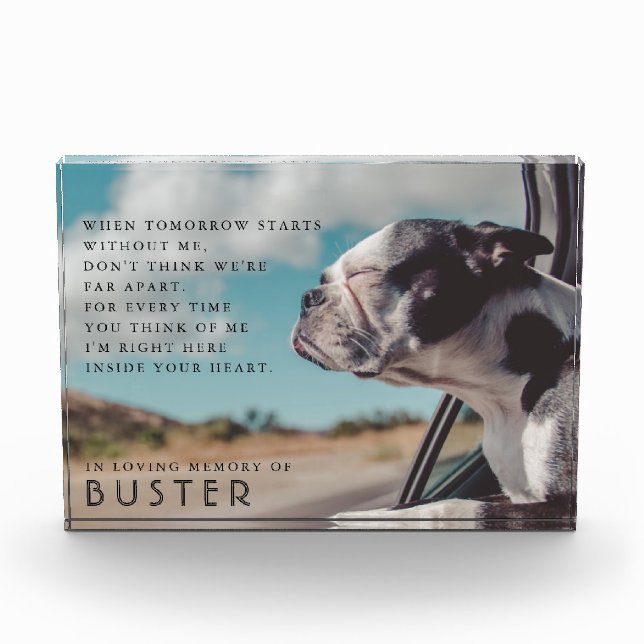 Pet Memorial Photo Poem Block (Front)