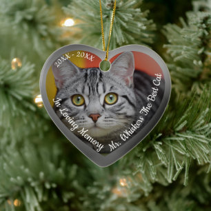 Pet Memorial Photo Remembrance Heart Ceramic Ornament