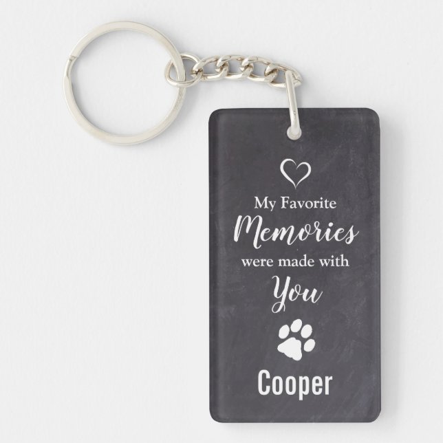 Pet Memorial Photo Sympathy Dog Pet Loss Memorial Keychain (Front)