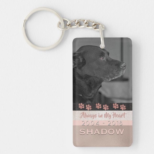Pet Memorial Photo Tribute In My Heart Keychain (Front)
