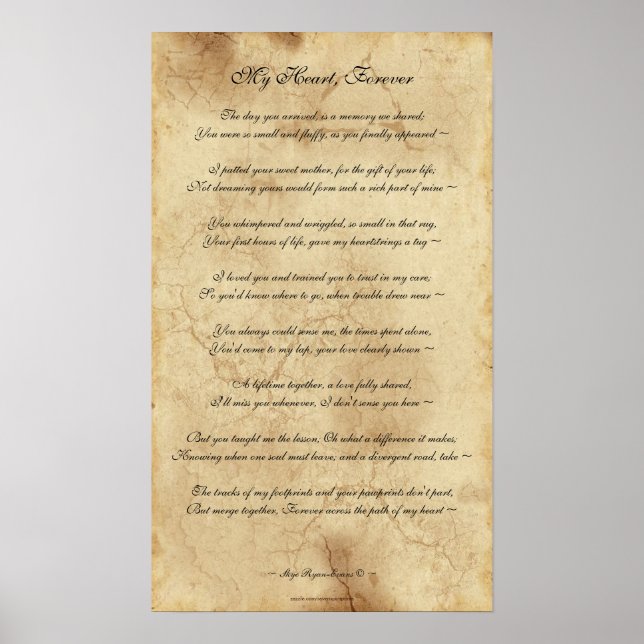 Pet Memorial Poem on Parchment-effect Poster XIV (Front)