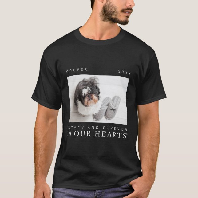 Pet Memorial Quote Simple Modern Chic Photo T-Shirt (Front)