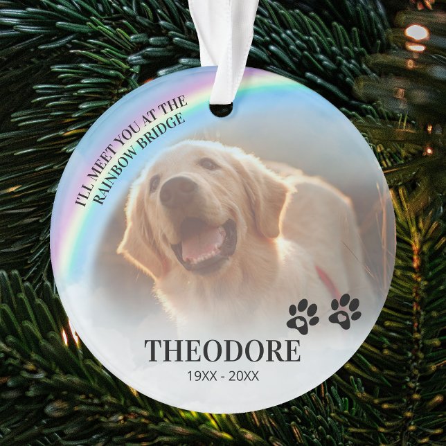 Pet Memorial Rainbow Bridge Photo Noël (Créateur téléchargé)