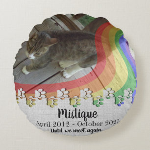 Pet Memorial Remembrance Beloved Keepsake Round Pillow
