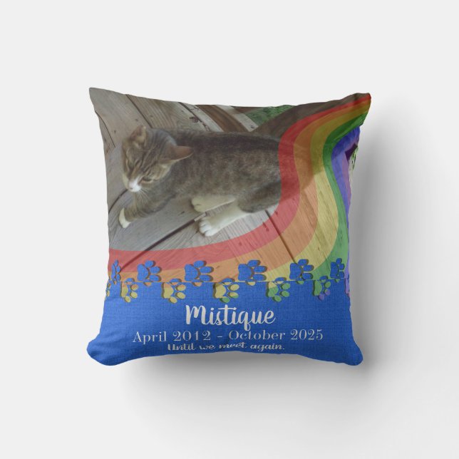 Pet Memorial Remembrance Beloved Keepsake Throw Pillow (Front)