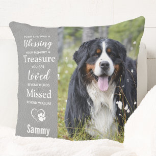 Pet Memorial Remembrance Gift Custom Dog Photo Throw Pillow