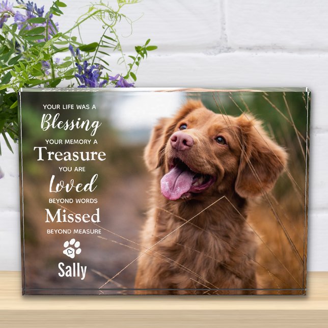 Pet Memorial Remembrance Pet Loss Dog Photo Block (Creator Uploaded)