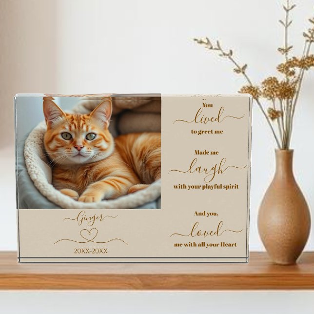 Pet Memorial Remembrance  Photo Block (Pet Memorial Remembrance  Photo Block-Cat )