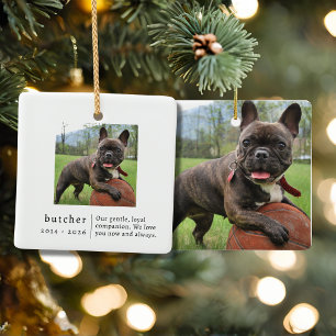 Pet Memorial Remembrance Photo Square Ceramic Ornament