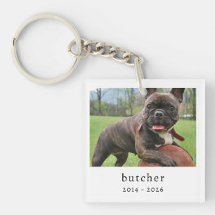 Pet Memorial Remembrance Photo Square  Keychain