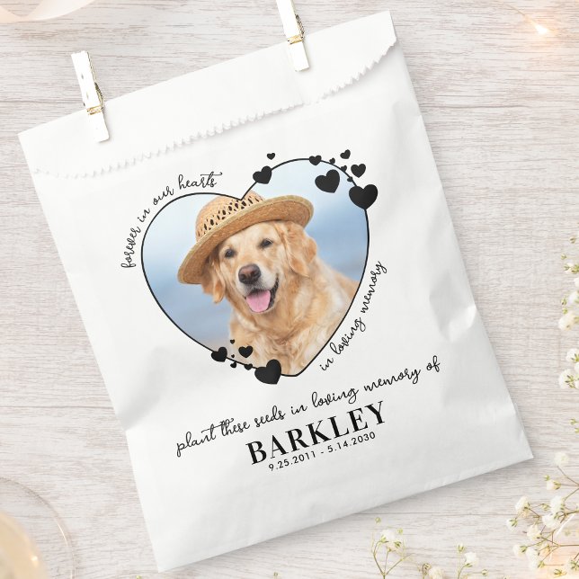 Pet Memorial Seed Packet Heart Custom Dog Photo Favour Bag (Creator Uploaded)