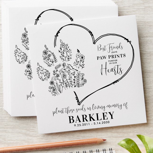 Pet Memorial Seed Packet Paw Print Wildflowers Envelope (Creator Uploaded)