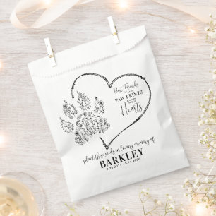Pet Memorial Seed Packet Paw Print Wildflowers  Favour Bag