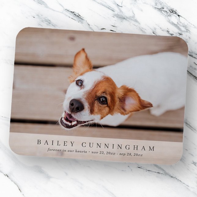 Pet Memorial Simple and Modern Custom Photo Card Magnet (Creator Uploaded)