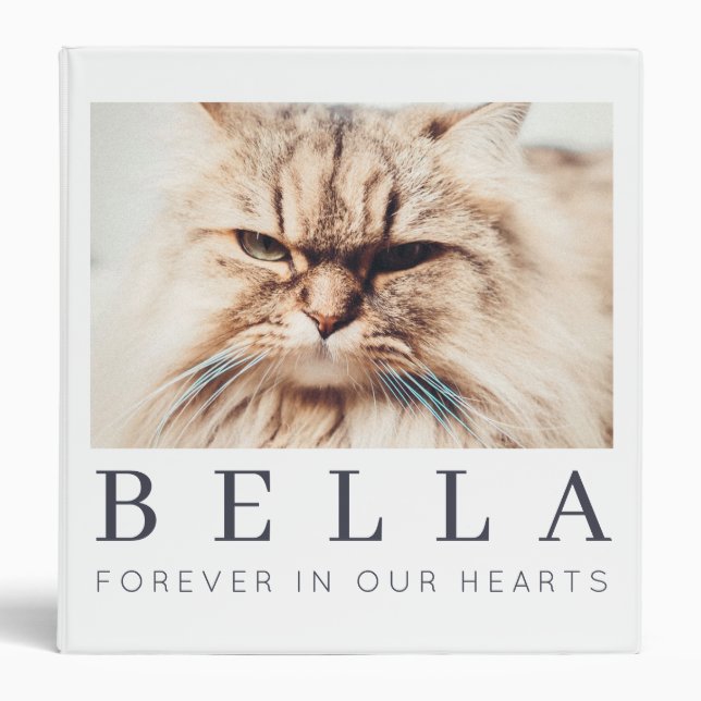 Pet Memorial Simple Modern Chic Family Photo Binder (Front)