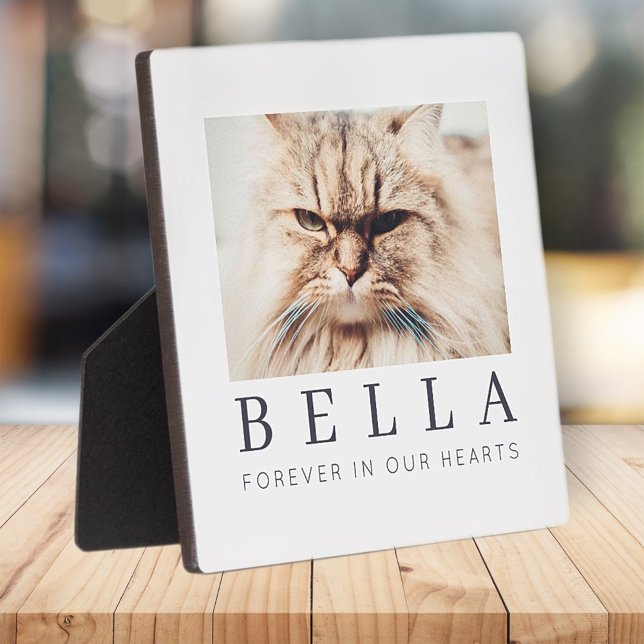 Pet Memorial Simple Modern Chic Family Photo Plaque (Creator Uploaded)