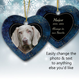 Pet Memorial Star Galaxy Heart Keepsake Ceramic Ornament