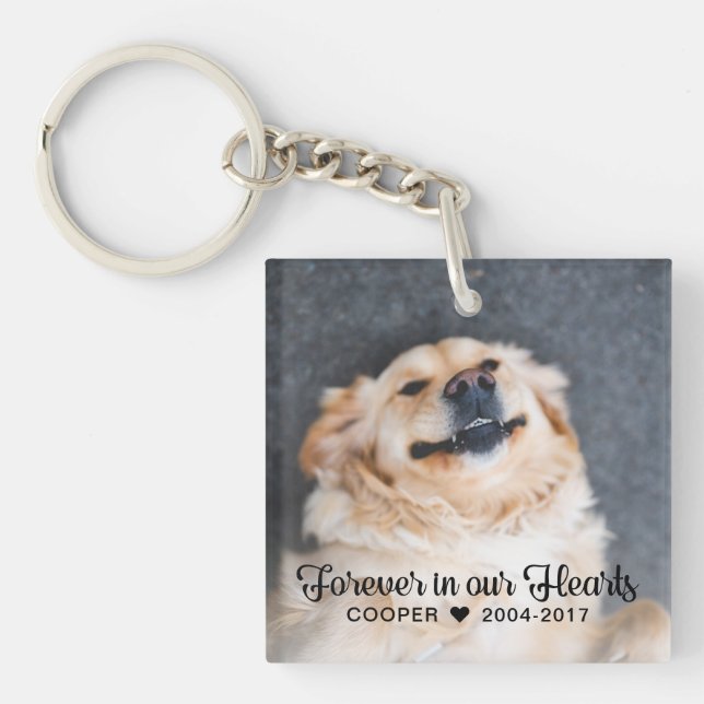 Pet Memorial | Sympathy | 2 Photos Keychain (Front)