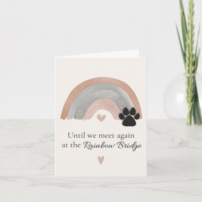 Pet Memorial Sympathy Card Rainbow Bridge (Front)